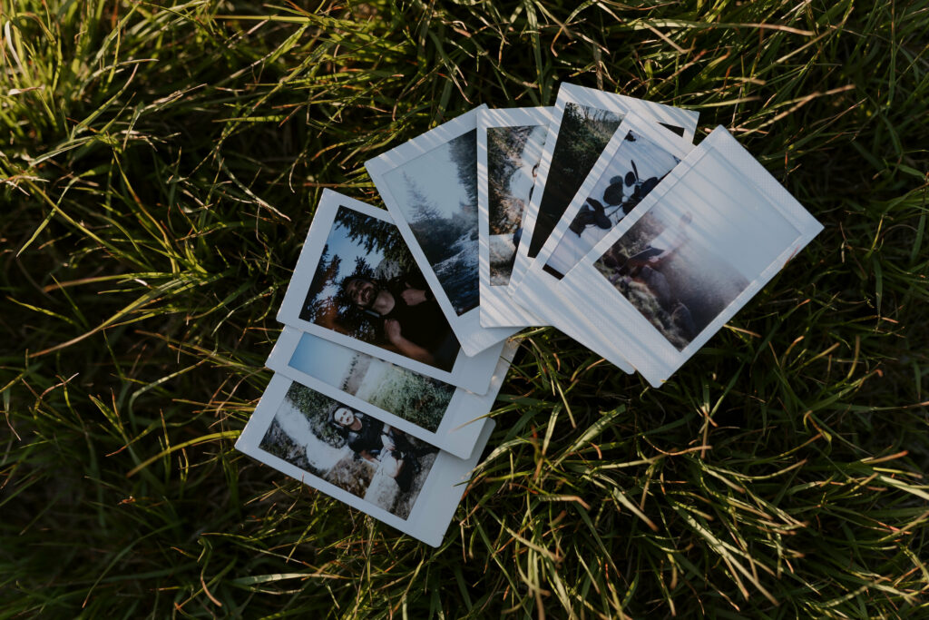 A handful of polaroids from a backpacking elopement in NC.