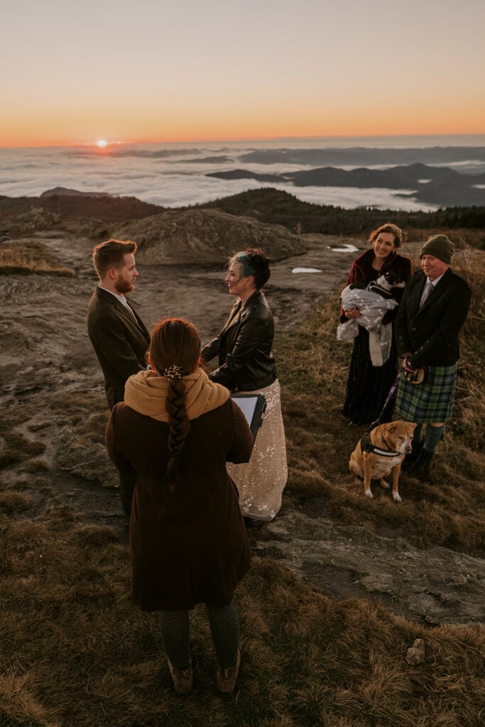Mountain Top Elopement Ceremony with Family
